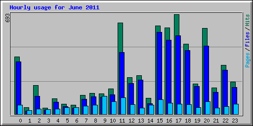 Hourly usage for June 2011